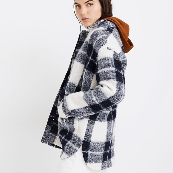 Madewell Wool Blend Walton Shirt-Jacket in Colleton Plaid Sz XL - Picture 9 of 12